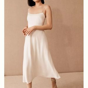 BHLDN Anthropologie Ivory Satin dress